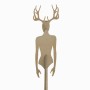 Wooden Female Body Form on Stand Deer Head