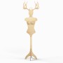 Wooden Female Body Form on Stand Deer Head no arms