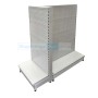 Low Base Single Sided Pegboard Gondola White
