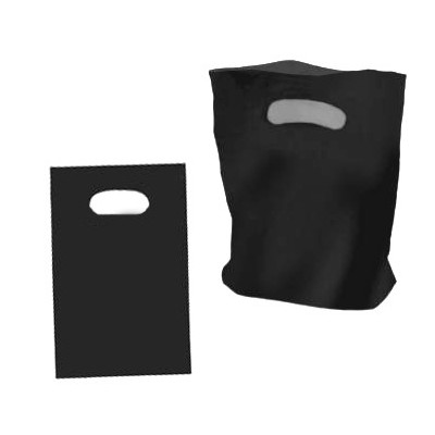 Medium Black Plastic Carry Bag 250x380mm (pack 100)
