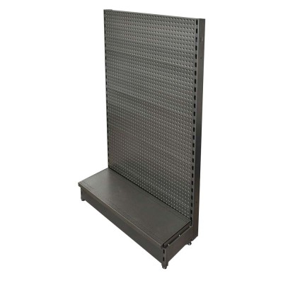 Low Base Single Sided Pegboard Gondola Black/Hammertone