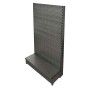 Low Base Single Sided Pegboard Gondola Black/Hammertone
