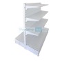 Low Base Double Sided Flat Back Gondola White