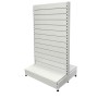 Low Base Double Sided Metal Slatwall Gondola White