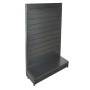 Low Base Single Sided Metal Slatwall Gondola Black/Hammertone