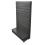 Low Base Single Sided Metal Slatwall Gondola Black/Hammertone