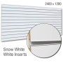 Slatwall Panel Snow White with White inserts 2400x1200