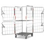 A base roll cage. 4 sided with base and mid shelves. Split doors