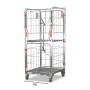 A base roll cage. 4 sided with base and mid shelves. Split doors