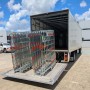 A base roll cage. 4 sided with base and mid shelves. Split doors