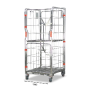 A base roll cage. 4 sided with base and mid shelves. Split doors