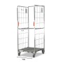Narrow base roll cage. 2 sided with base and mid shelves. No doors