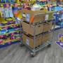 Compact folding roll cage trolley. 2-sided with base shelf