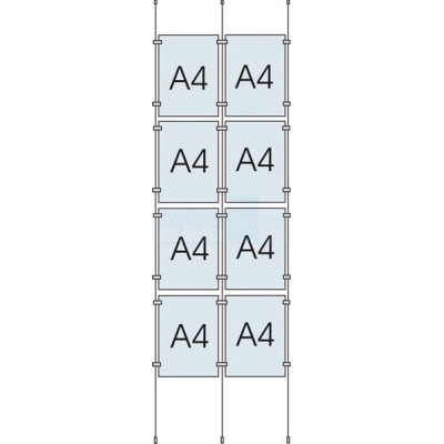 Cable Display Kit 8x A4 Sign Holder Portrait