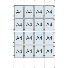 Cable Display Kit 16x A4 Sign Holder Portrait