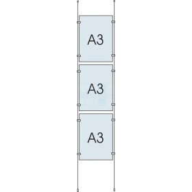 Cable Display Kit 3x A3 Sign Holder Portrait