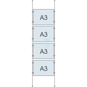 Cable Display Kit 4x A3 Sign Holder Landscape