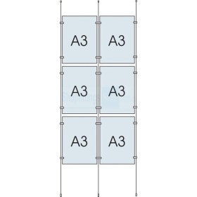 Cable Display Kit 6x A3 Sign Holder Portrait