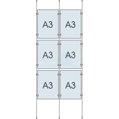 Cable Display Kit 6x A3 Sign Holder Portrait