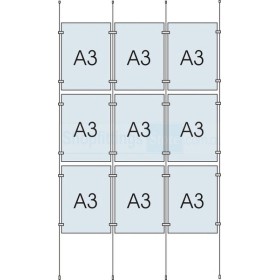 Cable Display Kit 9x A3 Sign Holder Portrait
