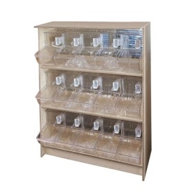 Bulk Bin Timber Display Stand with 15 Scoop Tubs