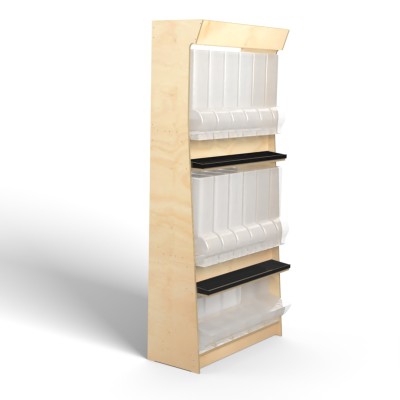 Bulk Bin Timber display stand double gravity