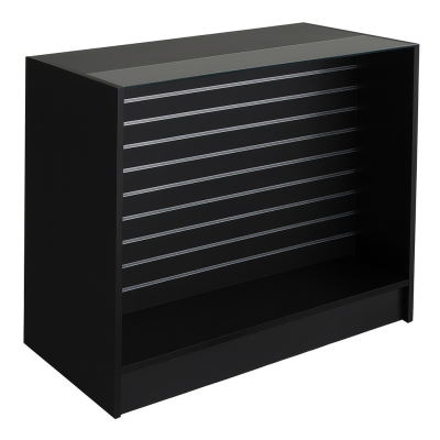 KIOSK Slatwall Counter Black 500(D)x950(H)mm