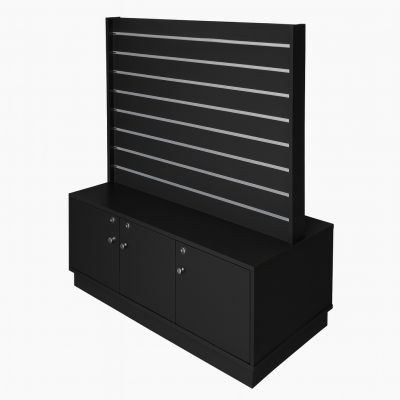 Slat Panel Middle Gondola With Storage Black