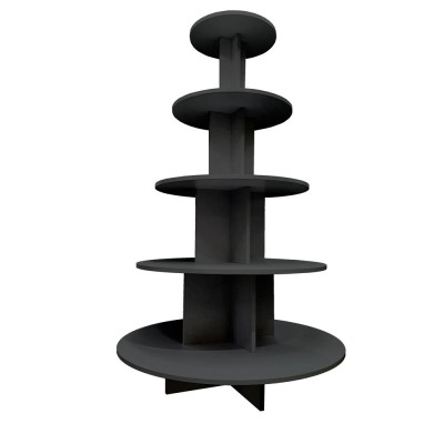 5 Tier Round Display Table Black