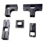 4 Way Connector for 25x25mm square tube Black