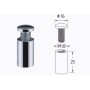 Standoff Dome Top 16mm x 25mm Satin Silver