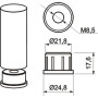Foot for Round Tube 25mm Chrome