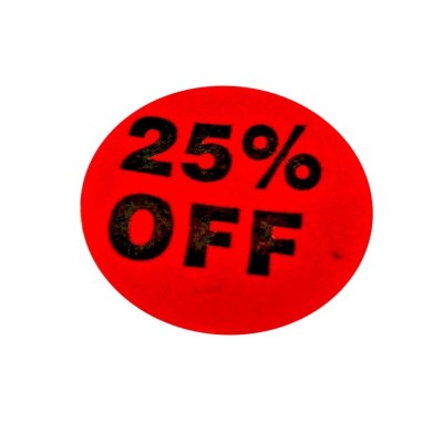 "25% Off" Sale Stickers - 500pcs/roll 