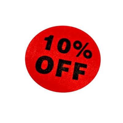 "10% Of"f Sale Stickers - 500pcs/roll 