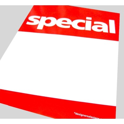 "SPECIAL" Signs/Posters with writeable panel - 4 pack