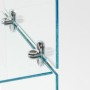 3 Way Glass Connector for Cube Displays Chrome