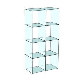 Cube 8 Glass Display 2 wide 4 high