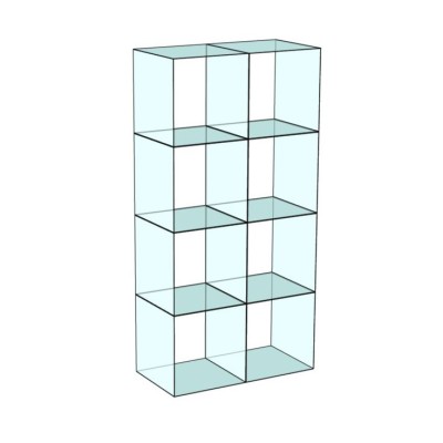 Cube 8 Glass Display 2 wide 4 high