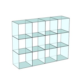 Cube 12 Glass Display 4 wide 3 high