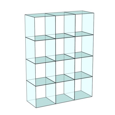 Cube 12 Glass Display 3 wide x 4 high