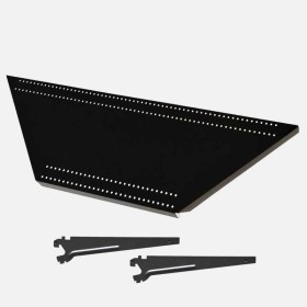 Additional Shelf for Black Corner Metal Gondola with 2 Brackets