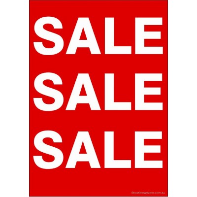 "SALE SALE SALE" - Sign Cards Pack - A4 Card 5 Pk 