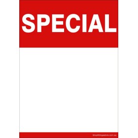 "SPECIAL" - Sign card A5 or A4 Writable and Reusable -5 Pack 