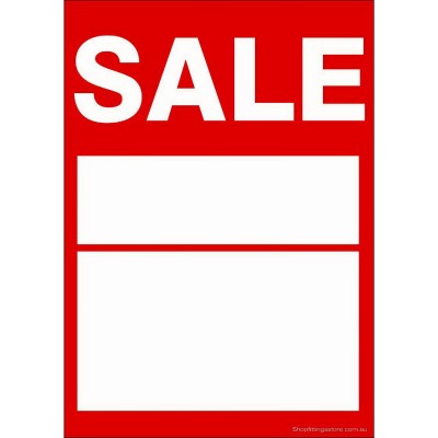 "WAS/NOW" Sale Sign card Writable & Reusable A5 or A4 -5 Pk 