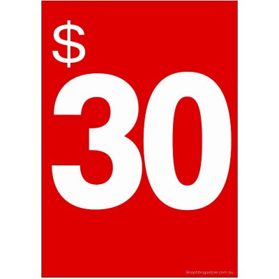 "$30" - Sign Cards - 5 Pack 