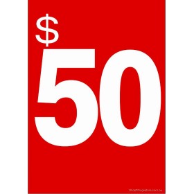 "$50" - Sign Cards - 5 Pack 