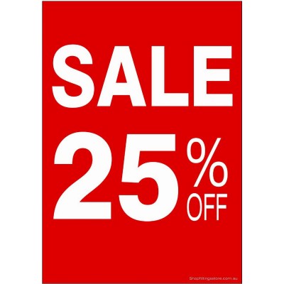 "SALE 25% OFF" - Sign Cards - 5 Pack 
