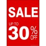 "SALE UP TO 30% OFF" - Sign Cards A4 - 5 Pack 