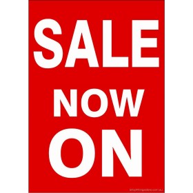 "SALE NOW ON"  - Sign Cards A4 - 5 Pack 