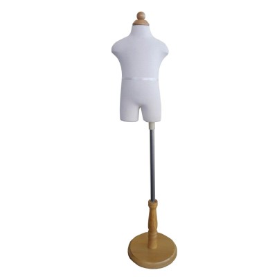 Child Fabric Torso Premium White Wood Base